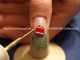Nail art liner in the colour gold-Glitter