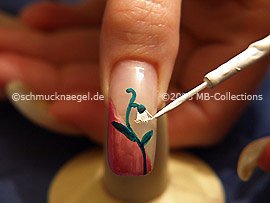 Nail art liner in the colour white