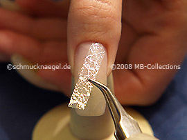 Net lace tulle and tweezers