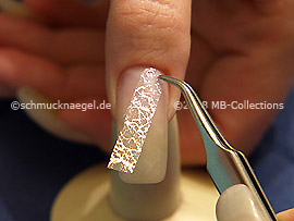 Net lace tulle and tweezers