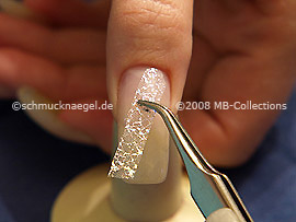 Net lace tulle and tweezers