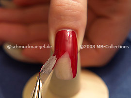 Nail lacquer in the colour red