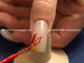 Nail art liner in the colour red