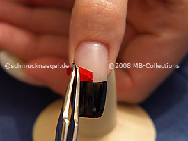 The tweezers and the French manicure template