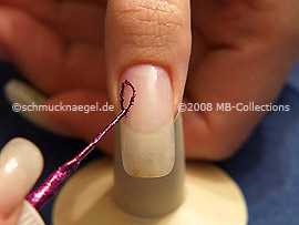 Nail art liner in the colour fuchsia-Glitter
