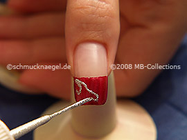 Nail art liner in the colour silver-Glitter