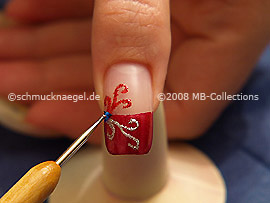 Nail art liner in the colour gold-Glitter