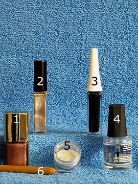 Products for fingernail motif with nail art bouillons in silver - Nail polish, Nail art liner, Nail art bouillons, Spot-Swirl, Clear nail polish