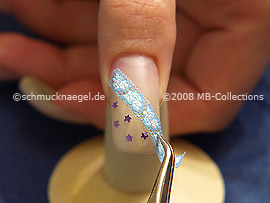 Nail sticker and the tweezers