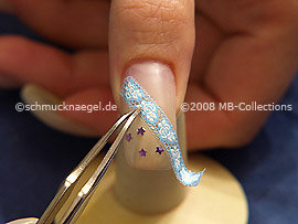 Nail sticker and the tweezers