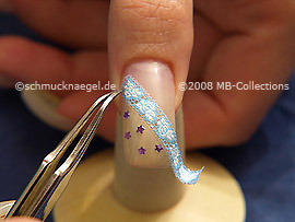 Nail sticker and the tweezers