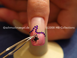 3D nail art sticker and the tweezers