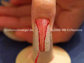 Nail art liner in the colour red-Glitter