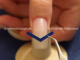 French manicure templates V-shaped and the tweezers