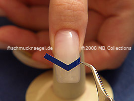 French manicure templates V-shaped and the tweezers
