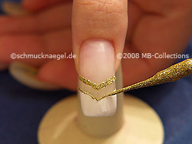 Nail art liner in the colour gold-Glitter