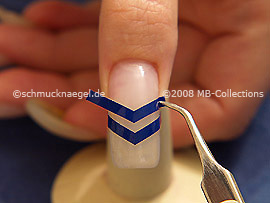 French manicure templates V-shaped and the tweezers