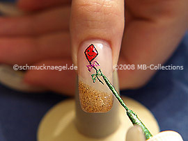 Nail art liner in the colour green-Glitter