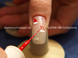 Nail art liner in the colour red
