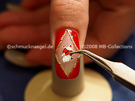 Santa claus christmas sticker and the tweezers