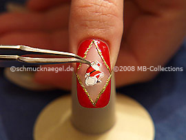 Santa claus christmas sticker and the tweezers