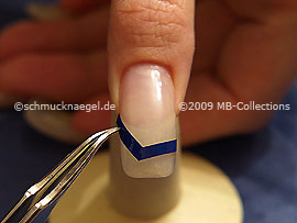 French manicure templates V-shaped and the tweezers