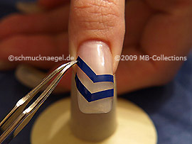 French manicure templates V-shaped and the tweezers