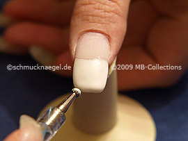 By Synthetic fingernails also paint the edge of the fingernail.