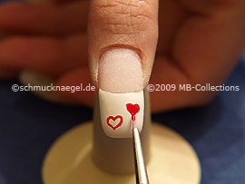 Nail art brush and colour gel in red