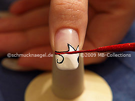 Nail art liner in the colour red-Glitter