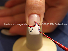Nail art liner in the colour red-Glitter