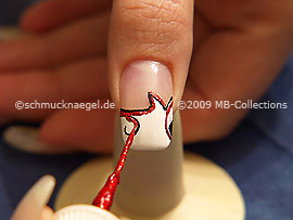 Nail art liner in the colour red-Glitter