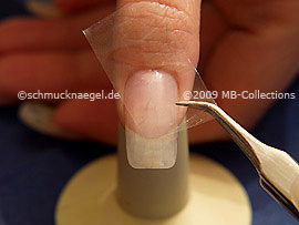 Clear adhesive tape and tweezers