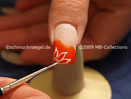 Nail art brush and colour gel in white