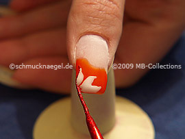 Nail art liner in the colour red-Glitter