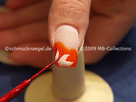 Nail art liner in the colour red-Glitter
