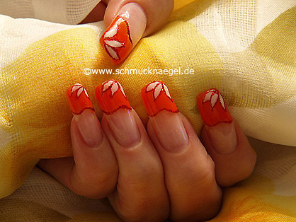 Fingernail motif with uv colour gel
