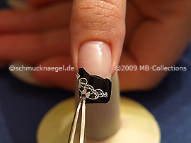 Nail art sticker and the tweezers