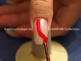 Nail lacquer in the colour red