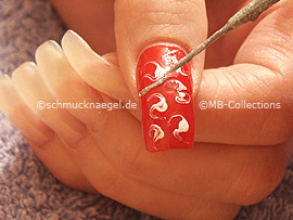 Nail art liner in the colour silver-glitter