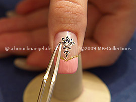 Nail sticker and the tweezers