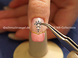 Nail sticker and the tweezers