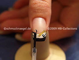 The clear nail lacquer protects the nailart