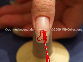 Nail art liner in the colour red