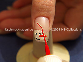 Nail art liner in the colour red