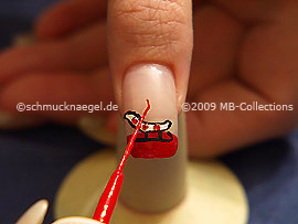 Nail art liner in the colour red