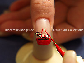 Nail art liner in the colour red