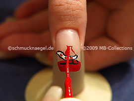 Nail art liner in the colour red