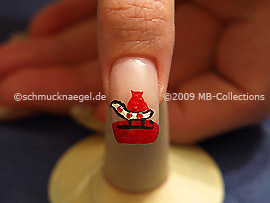 Nail art liner in the colour red