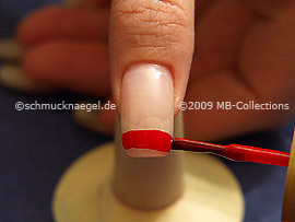 Nail lacquer in the colour red